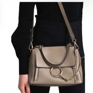 Brand New Chloe Faye Day Bag Motty Gray Small